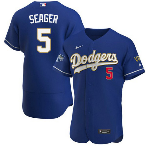 Men's Los Angeles Dodgers Active Player Custom Royal Championship Flex Base Stitched Jersey